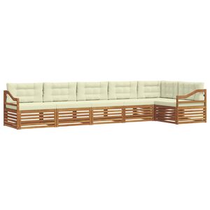 vidaXL Outdoor-Sofagarnitur mit Kissen 6 pcs Natur und Creme
