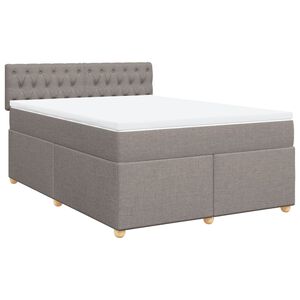 vidaXL Boxspringbett mit Matratze Taupe 140x190 cm Stoff