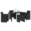 vidaXL Garten Essgruppe mit Kissen 5 pcs Schwarz Poly-Rattan