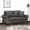 vidaXL 2-Sitzer-Sofa mit Kissen Grau 120 cm Kunstleder