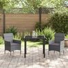 vidaXL Garten Essgruppe mit Kissen 3 pcs Grau Poly-Rattan