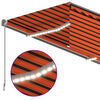 vidaXL Markise Manuell Einziehbar mit Rollo & LED 4x3 m Orange Braun
