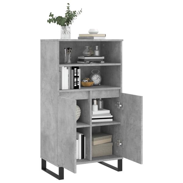 vidaXL Highboard Betongrau 60x36x110 cm Holzwerkstoff