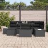 vidaXL Garten-Sofa-Set mit Kissen 7 pcs Schwarz