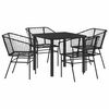 vidaXL Garten Essgruppe 5 Stk. Schwarz Poly-Rattan