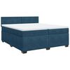 vidaXL Boxspringbett mit Matratze Dunkelblau 200x200 cm Samt