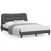 vidaXL Bettgestell ohne Matratze "Hvar" Dunkelgrau 137x190 cm Stoff