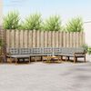 vidaXL Outdoor-Sofagarnitur mit Kissen 9 pcs Nat&uuml;rlich und Hellgrau