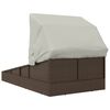 vidaXL Sonnenliege mit Faltdach Braun 200x114x128 cm Poly Rattan