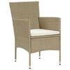vidaXL 7-tlg. Garten-Essgruppe Poly Rattan Beige