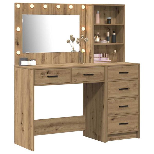 vidaXL Schminktisch mit Regal Braun 78,5 x 41 x 135 cm Holzwerkstoff