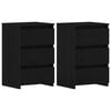 vidaXL Nachttisch 2 stk. Schwarz Eichen-Optik 40 x 35 x 62,5 cm
