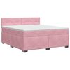 vidaXL Boxspringbett mit Matratze Rosa 140 x 190 cm Samt