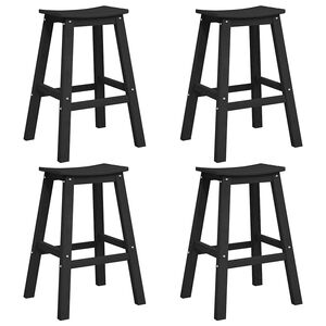 vidaXL Garten Bar Set 4 pcs Schwarz HDPE