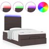 vidaXL Ottoman-Bett mit Matratze & LEDs Dunkelbraun 120x190 cm Stoff