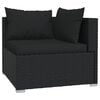 vidaXL 14-tlg. Garten-Lounge-Set mit Kissen Schwarz Poly Rattan