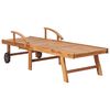 vidaXL Sonnenliege mit Auflage Grau Massivholz Teak