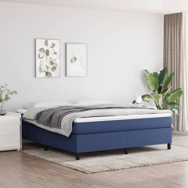 vidaXL Boxspringbettgestell Blau 160x200 cm Stoff