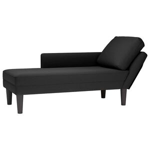 vidaXL Chaiselongue mit Kissen und Rechter Armlehne Schwarz Samt