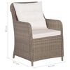 vidaXL 7-tlg. Garten-Essgruppe Poly Rattan Braun