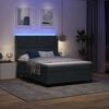 vidaXL Boxspringbett mit LED-Lichtleisten Dunkelgrau 140 x 190 cm Samt