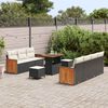vidaXL Garten-Sofa-Set 10 pcs Schwarz und Creme Poly-Rattan
