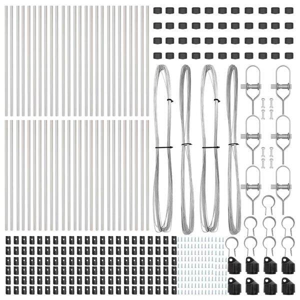 vidaXL Zaunpfosten Sonstiges 52 pcs Grau 3,2 x 3,2 x 100 cm Stahl