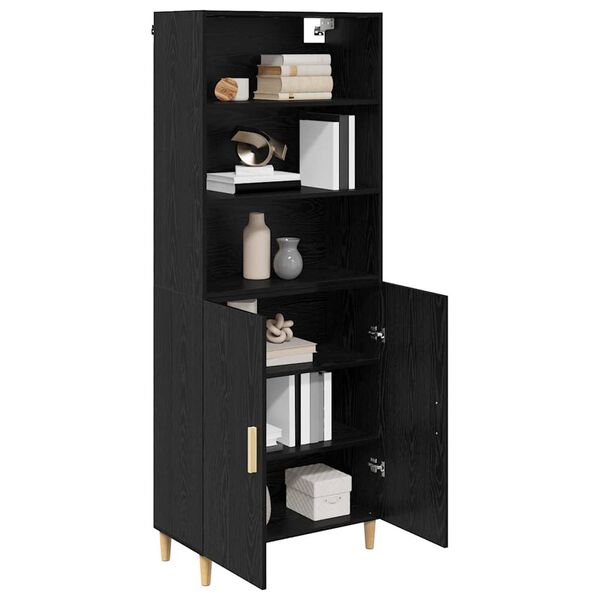 vidaXL Highboard Schwarz Eichen-Optik 69,5 x 32,5 x 180 cm