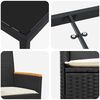 vidaXL Garten Essgruppe 7 pcs Schwarz Poly-Rattan