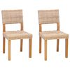 vidaXL Esszimmerstuhl 2 Stk. Kubu Rattan Natur 46 x 55 x 84 cm