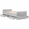 vidaXL Bettgestell mit Kopf- und Fu&szlig;teil Grau Sonoma 90x190 cm