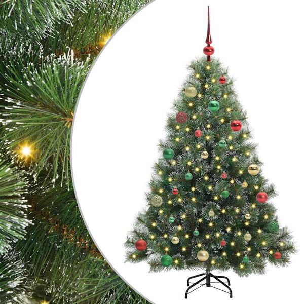 vidaXL K&uuml;nstlicher Weihnachtsbaum mit 150 LEDs Gr&uuml;n 150 cm PE und PVC