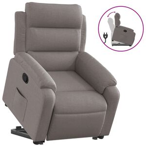 vidaXL Relaxsessel mit Aufstehhilfe Taupe Stoff