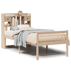 vidaXL B&uuml;cherregalbett ohne Matratze 75x190 cm Massivholz Kiefer