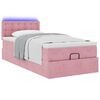 vidaXL Ottoman-Bett mit Matratze & LEDs Rosa 90x200 cm Samt