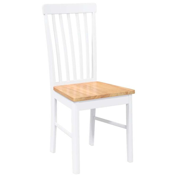 vidaXL Esszimmerstühle 2 Stk. Weiß Massivholz Gummibaum