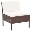 vidaXL 8-tlg. Garten-Lounge-Set mit Auflagen Poly Rattan Braun