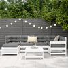 vidaXL 7-tlg. Garten-Sofagarnitur Weiß Massivholz Kiefer