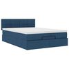 vidaXL Ottoman-Bett mit Matratze Blau 140x200 cm Stoff