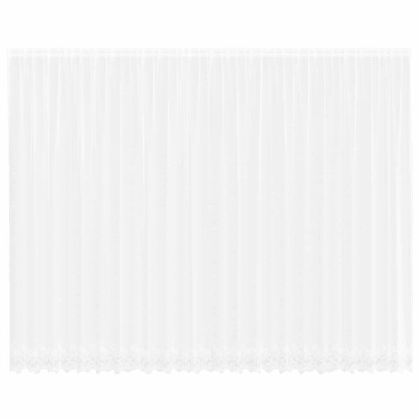 vidaXL Spitzenvorhang mit Vorh&auml;ngen Floral Wei&szlig; 280 x 600 cm Polyester