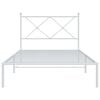 vidaXL Bettgestell mit Kopfteil Metall Wei&szlig; 100x190 cm