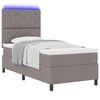vidaXL Boxspringbett mit Matratze mit LED Taupe 100 x 200 cm Stoff