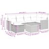 vidaXL 7-tlg. Garten-Sofagarnitur mit Kissen Beige Poly Rattan