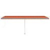 vidaXL Markise Manuell Einziehbar mit LED 600x300 cm Orange Braun