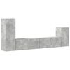 vidaXL 4-tlg. TV-Schrank-Set Betongrau Holzwerkstoff
