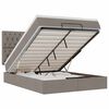 vidaXL Ottoman-Bett mit Matratze & LEDs Taupe 140x190 cm Stoff