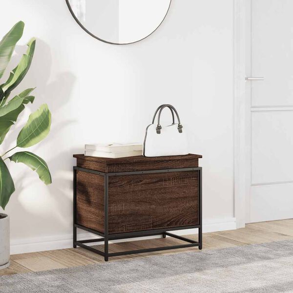 vidaXL Aufbewahrungsbox mit Deckel Eichen-Optik 60x40x51,5 cm