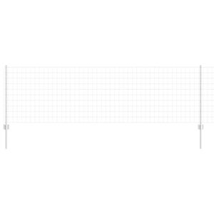 vidaXL Zaun mit Pfosten Silber