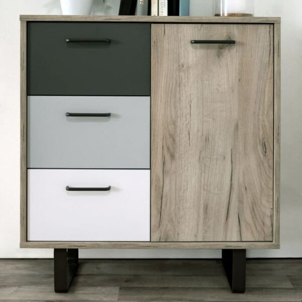 Finori Kommode Orlando 1 Grau und Eichen-Optik