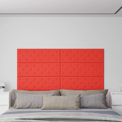vidaXL Wandpaneele 12 Stk. Rot 90x30 cm Kunstleder 3,24 m²